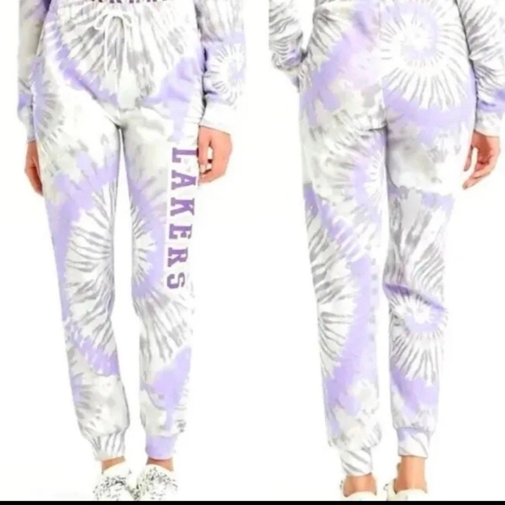 Purple and Gray Tie-Dye Sweatpants